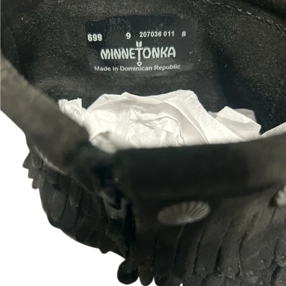 Minnetonka Black Fringe Suede Boots - Picture 5 of 7